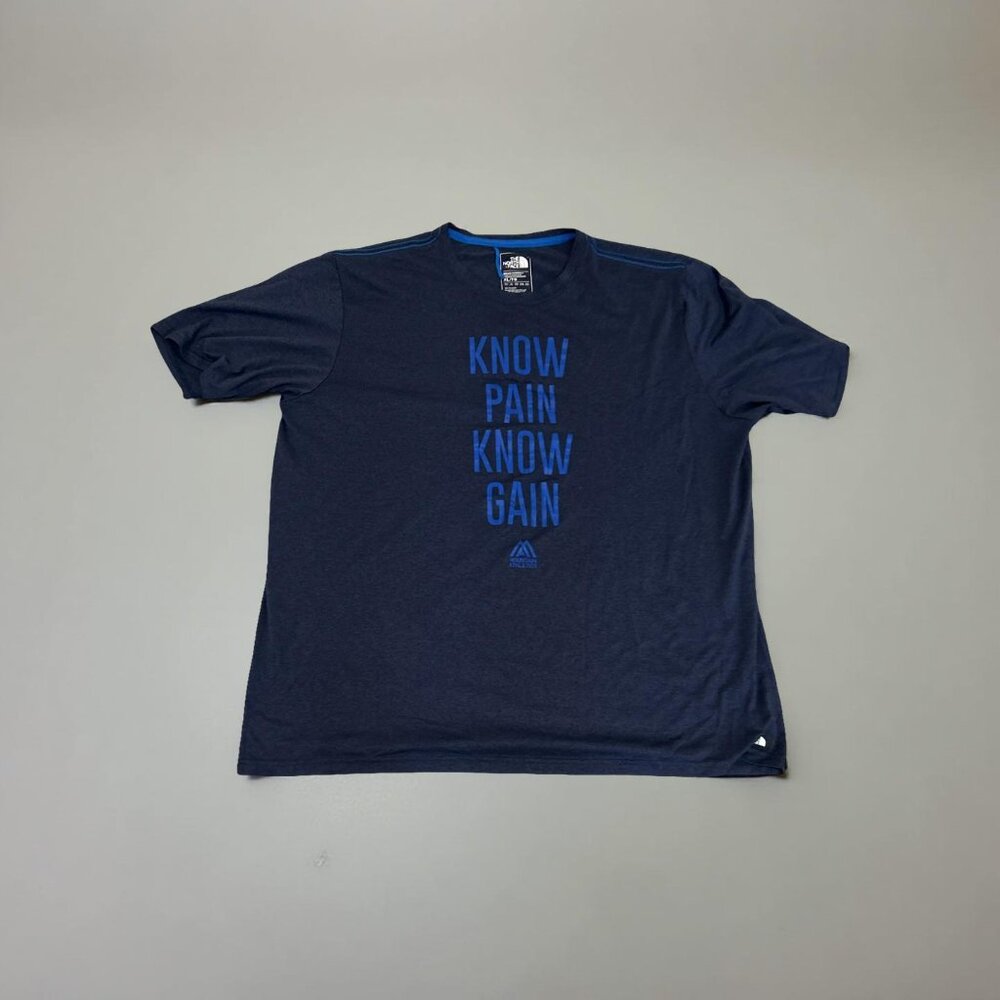 The North Face Shirt Mens X Large Blue Graphic Print Crew Neck Short Sleeve